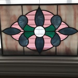 Stained Glass Window Hanging - Vintage from 1980s - Handcrafted